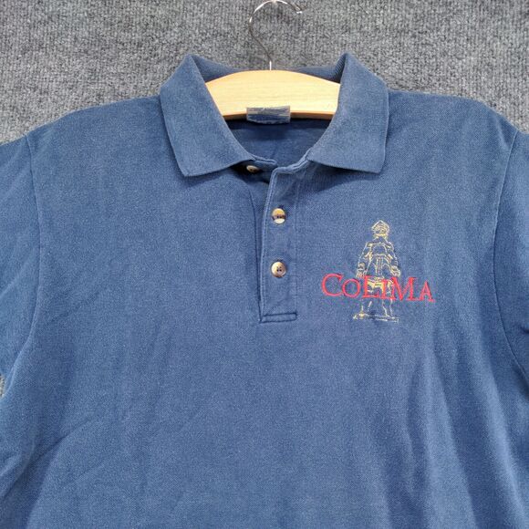 Optima Cotton Wear Men's Pique Colima Polo Shirt Blue Medium Short Sleeve - Picture 3 of 12